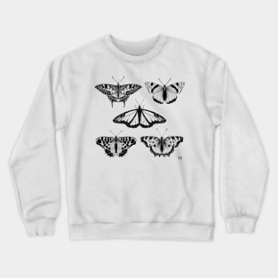 Black-and-white Butterflies Crewneck Sweatshirt